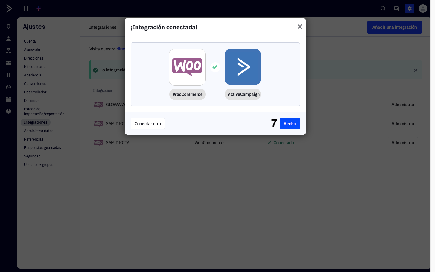 Integración nativa de Active Campaign con WooCommerce 11 integracion active campaign woocommerce 5
